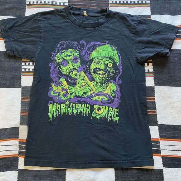 Y2K Cheech And Chong Cotton Graphic Tee Shirt. Small. Zombie. - Picture 1 of 6